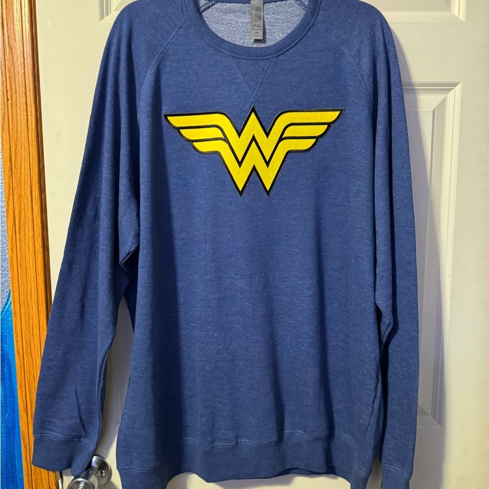 Wonder Woman Custom Denim French Terry Sweatshirt Size 2XL - Picture 7 of 8